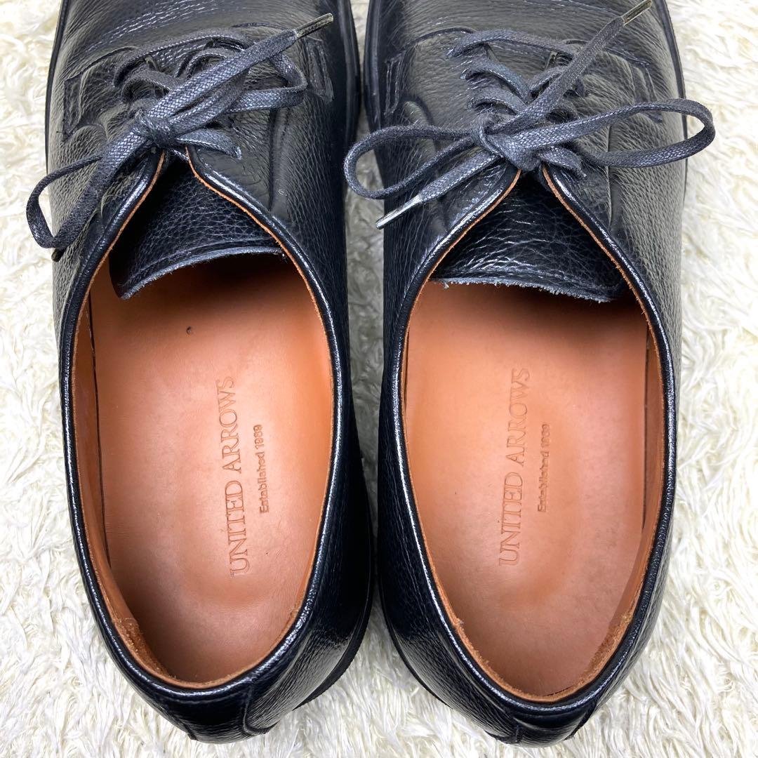 『美品』ユナイテッドアローズ ドレススニーカー 革靴 シボ革 レザー ブラック