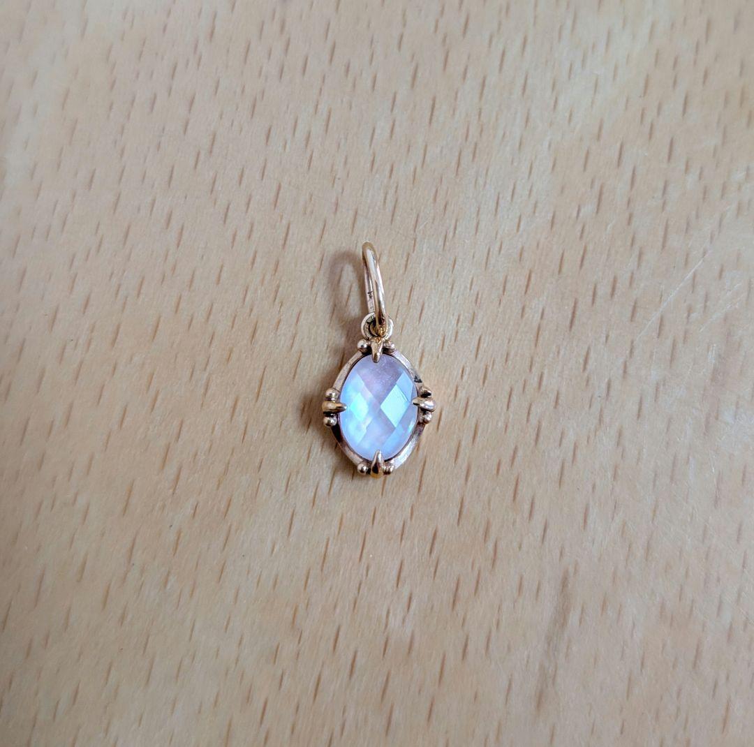 ノジェス　ペンダントトップ　ピンクシェル　クォーツ　金