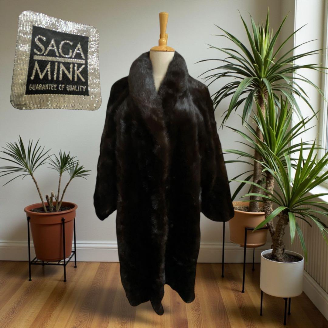 SAGA MINK サガミンク 銀サガ ファーコート 毛皮 FREESIZE