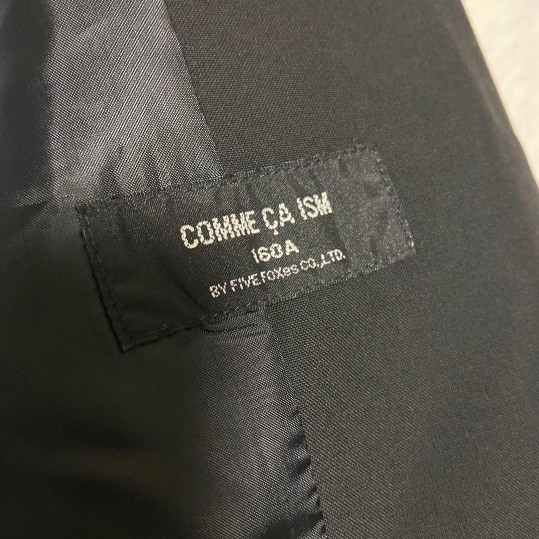 COMME CA ISM 黒スーツ 160A ネクタイ　ポケットチーフ　卒業式