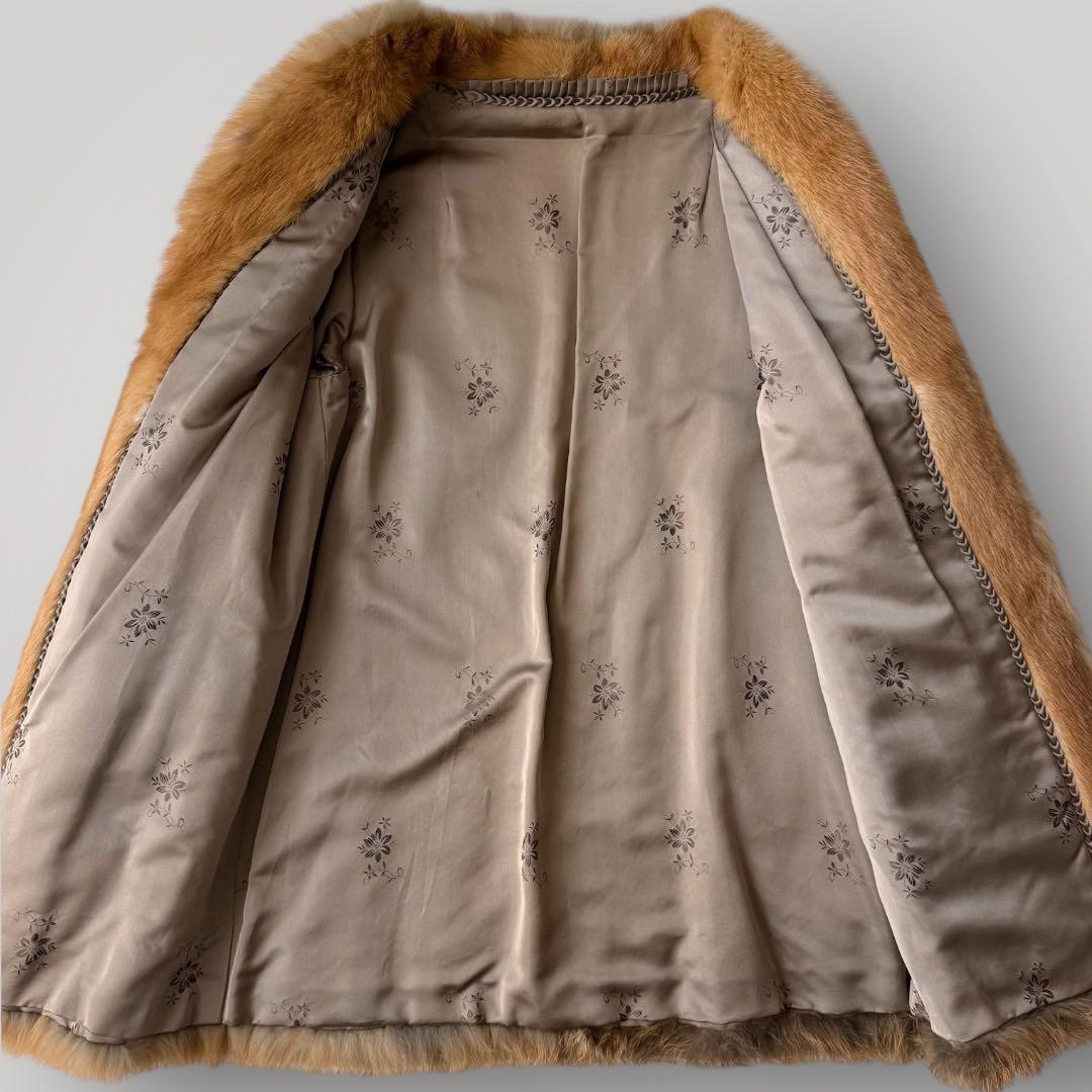 希少 本毛皮 リアルファーコート コリンスキー レッドフォックス 11号