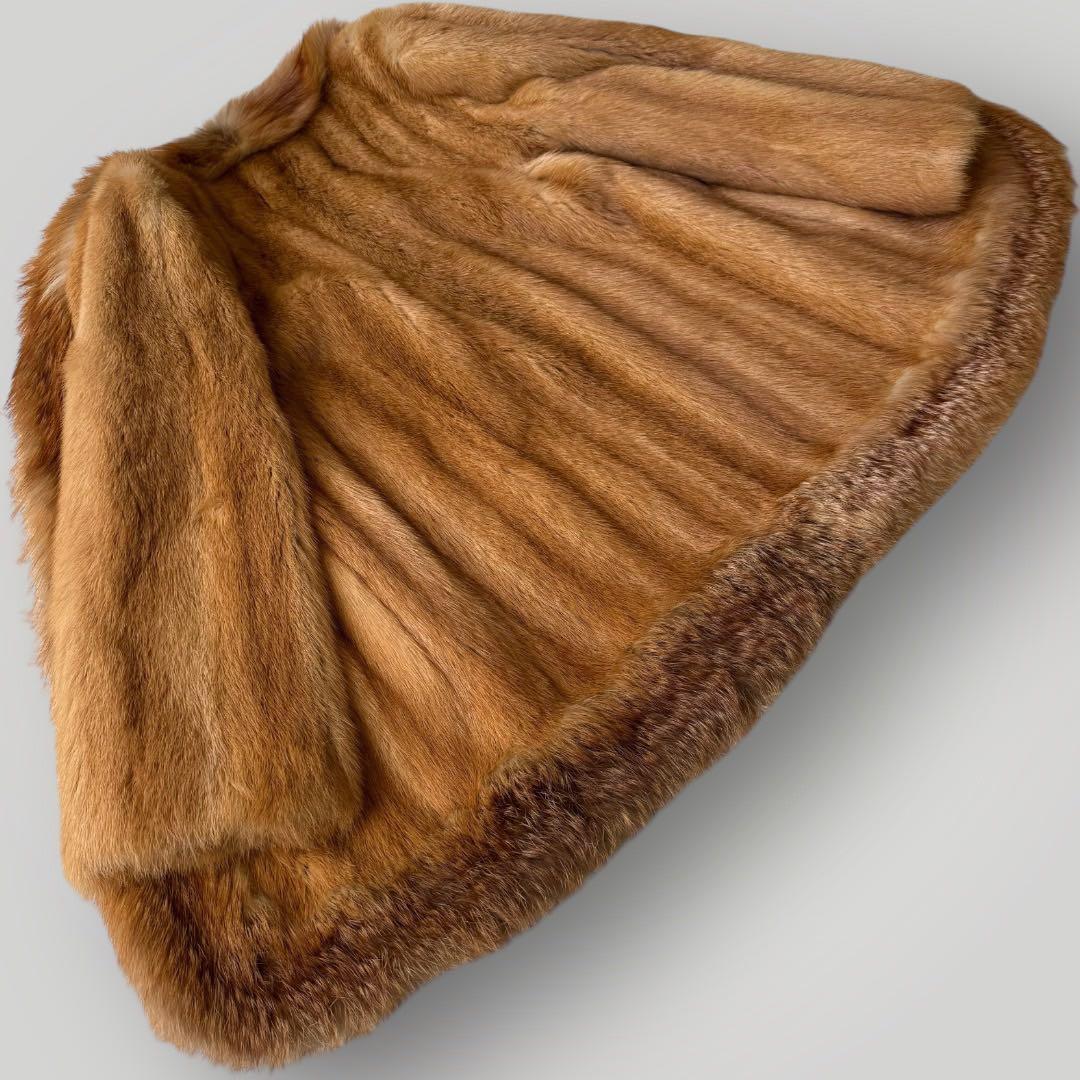 希少 本毛皮 リアルファーコート コリンスキー レッドフォックス 11号