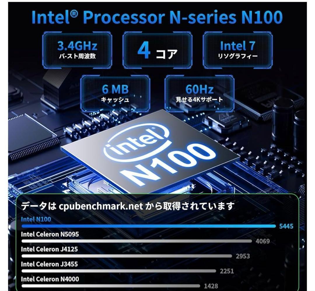 512150 AWOWミニpc win11 Pro N100、 16+512GB