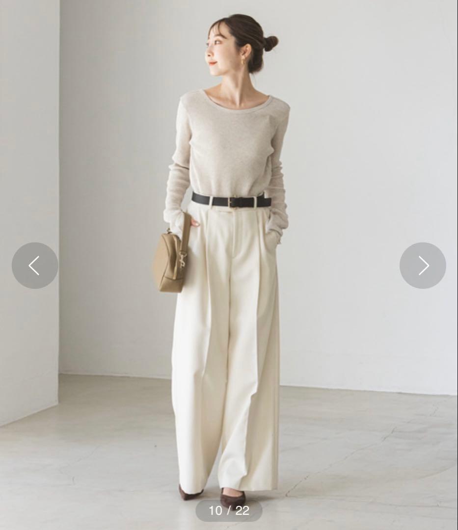 新品★ Noble ウールギャバスラックスパンツ