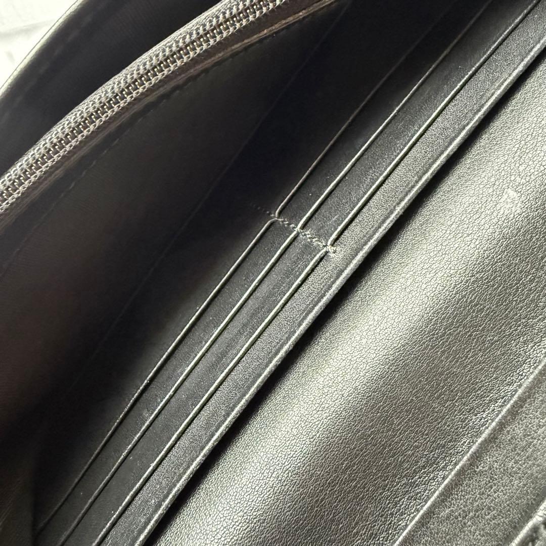 【GUCCI】長財布 マイクログッチシマ レザー/ブラック