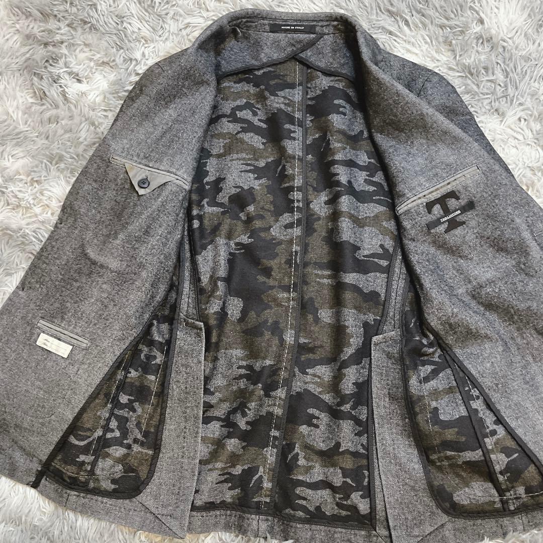 【美品】タリアトーレ テーラードジャケット エルボーパッチ ウール グレー M