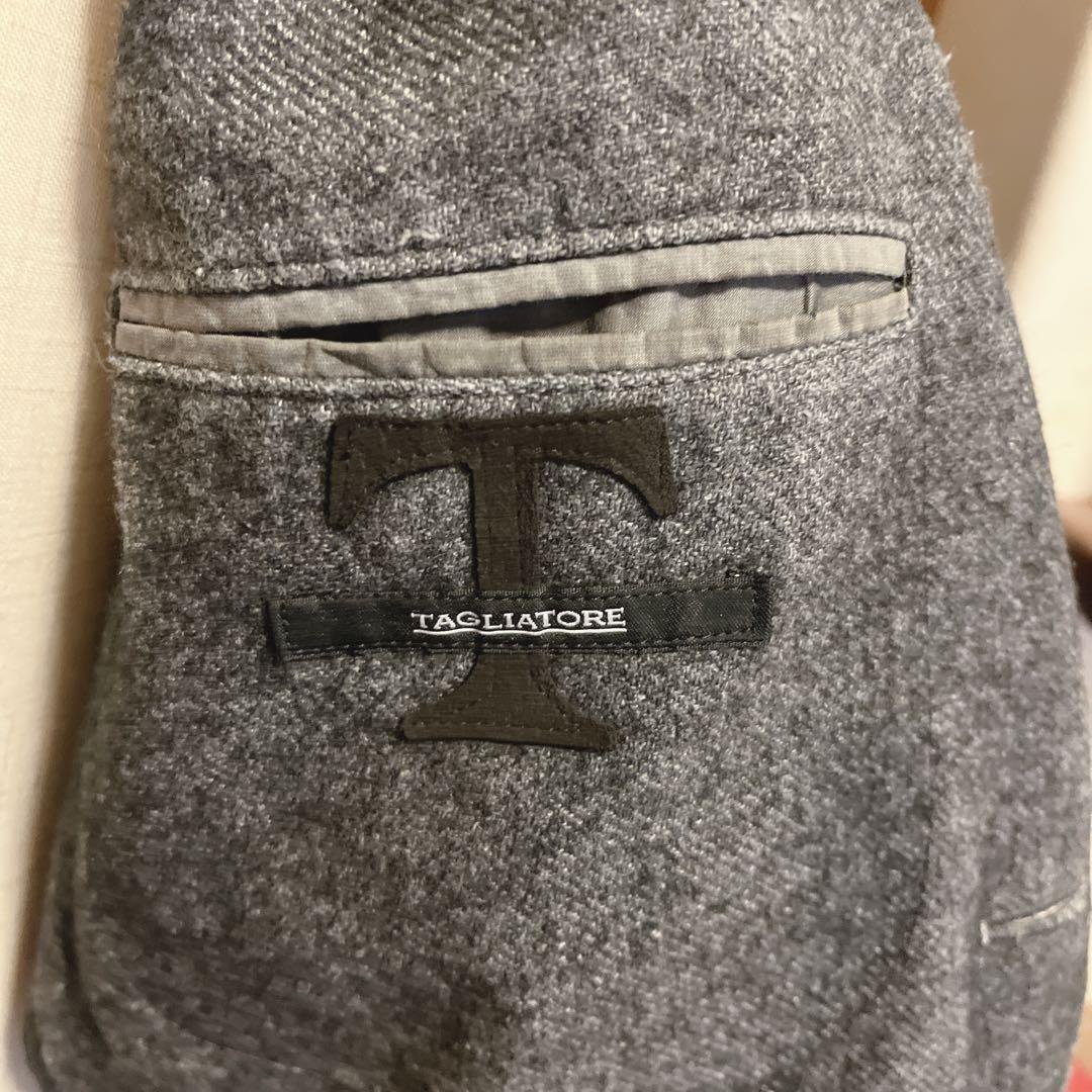 【美品】タリアトーレ テーラードジャケット エルボーパッチ ウール グレー M