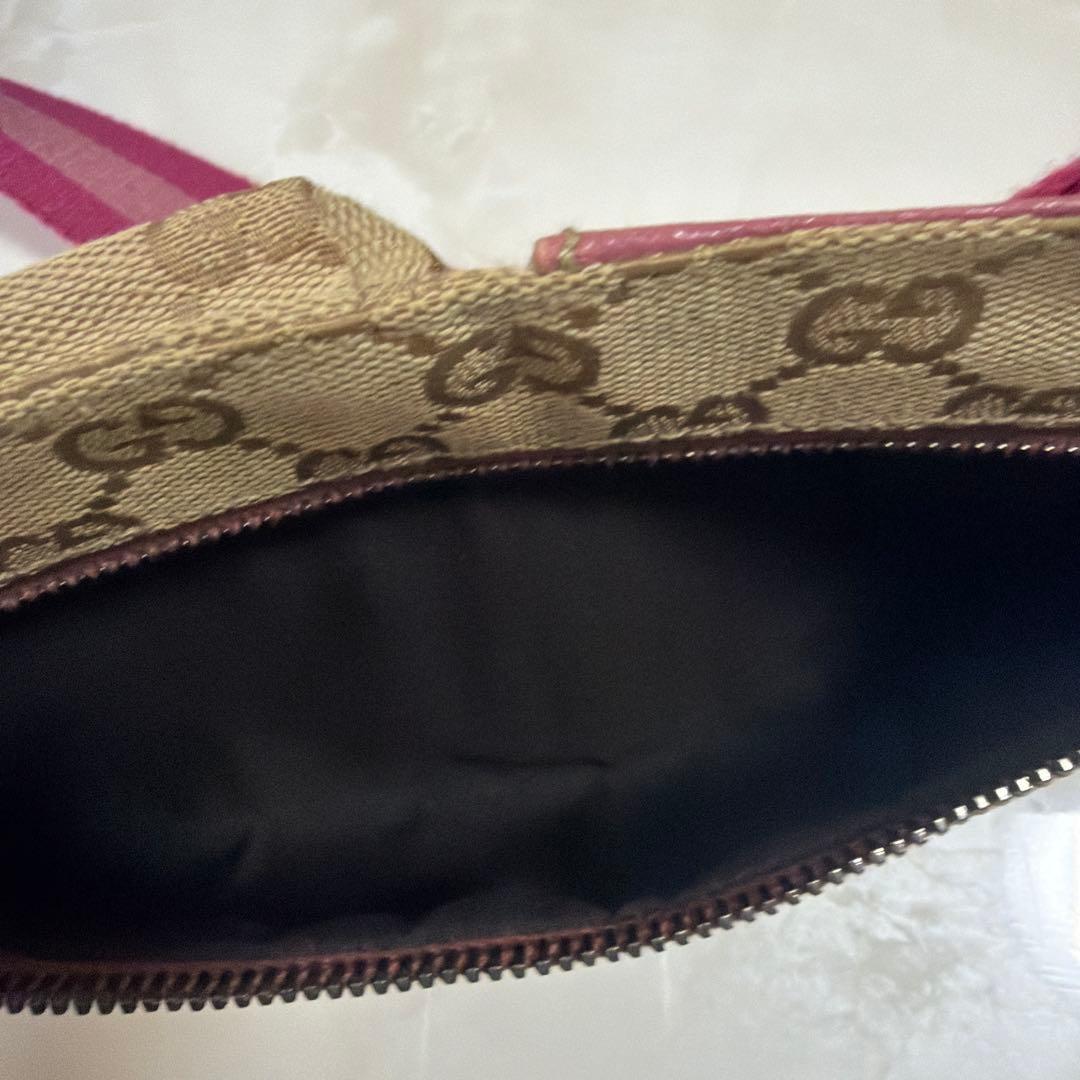 希少‼️ GUCCI キャンバスレザー2WAYボディバッグ　斜め掛けウエストポーチ