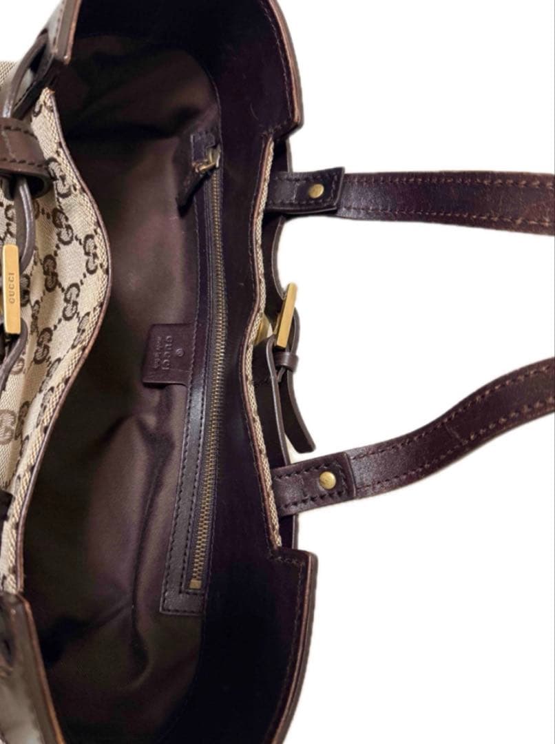 GUCCI グッチ 保存袋付 GGキャンバス ショルダーバッグ トートバッグ