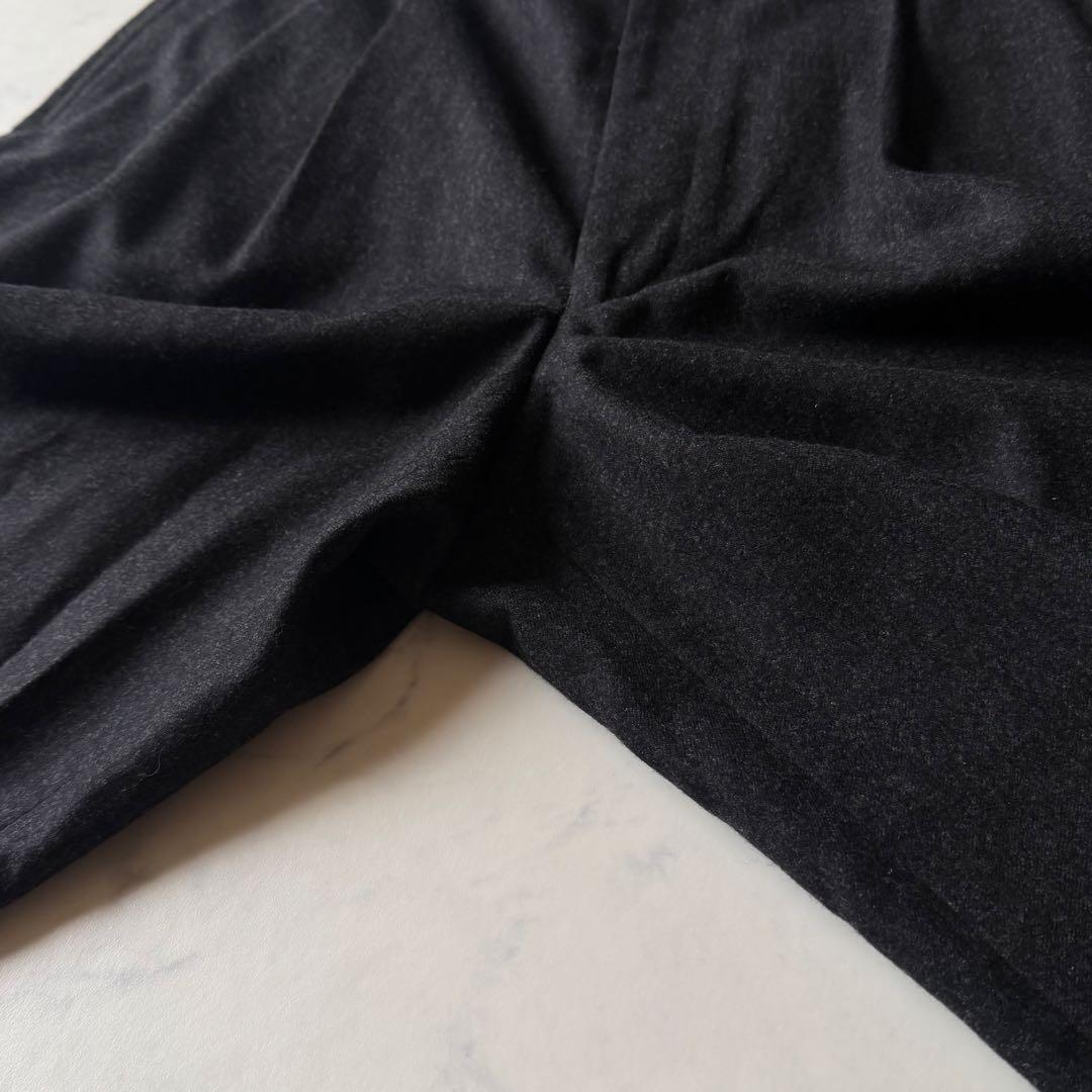 最高級カシミヤ混✨PAPAS ワイド2タックパンツ LL イタリア製最高級生地