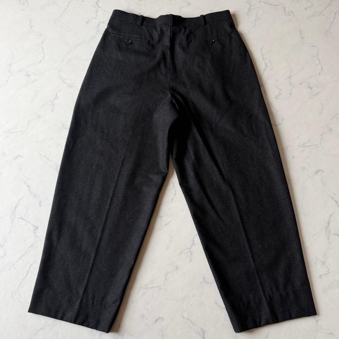 最高級カシミヤ混✨PAPAS ワイド2タックパンツ LL イタリア製最高級生地
