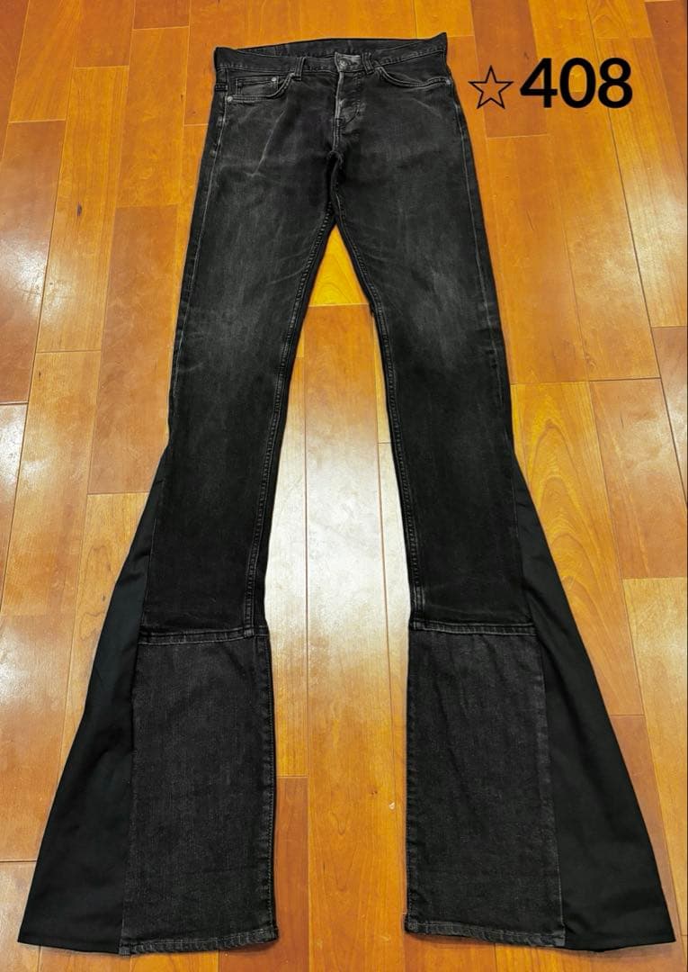 フレアデニム　ロングレングス　ブラック　Y2K ベルボトム　archive 黒