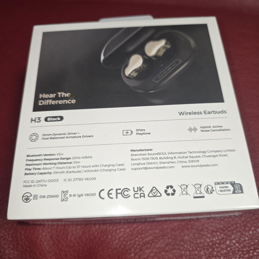 SOUNDPEATS H3 Bluetooth ワイヤレスイヤホン