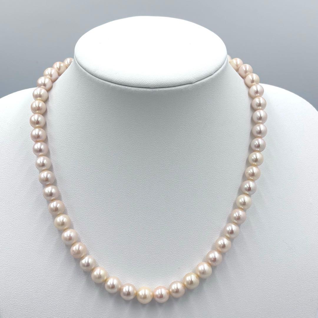 【干渉色◎大珠8mm】あこや本真珠パールネックレス SV刻印 フォーマル冠婚葬祭