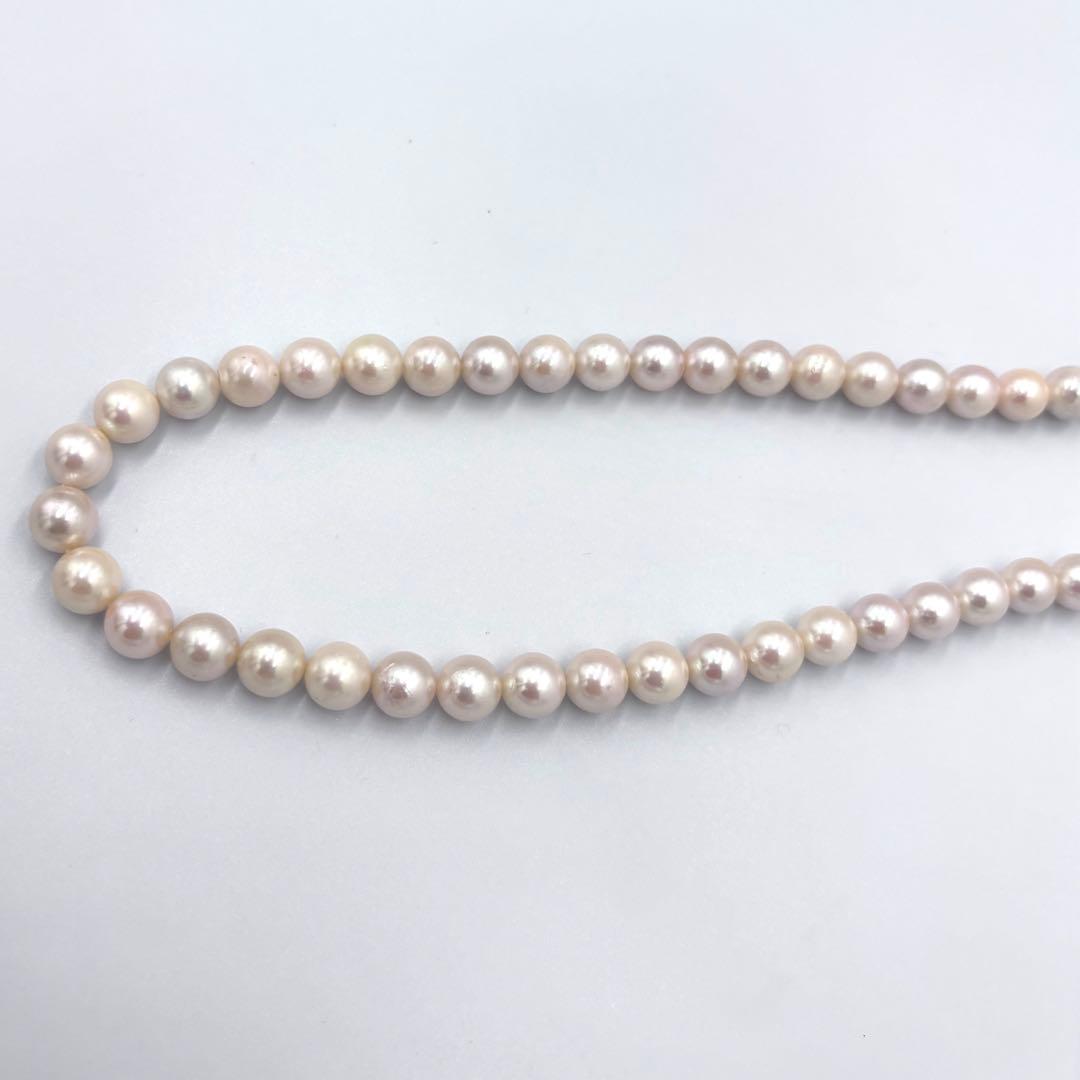 【干渉色◎大珠8mm】あこや本真珠パールネックレス SV刻印 フォーマル冠婚葬祭