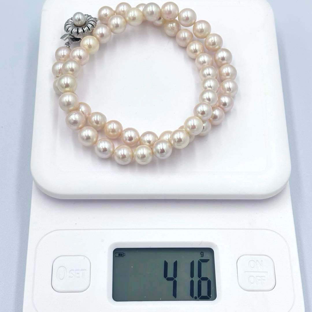 【干渉色◎大珠8mm】あこや本真珠パールネックレス SV刻印 フォーマル冠婚葬祭