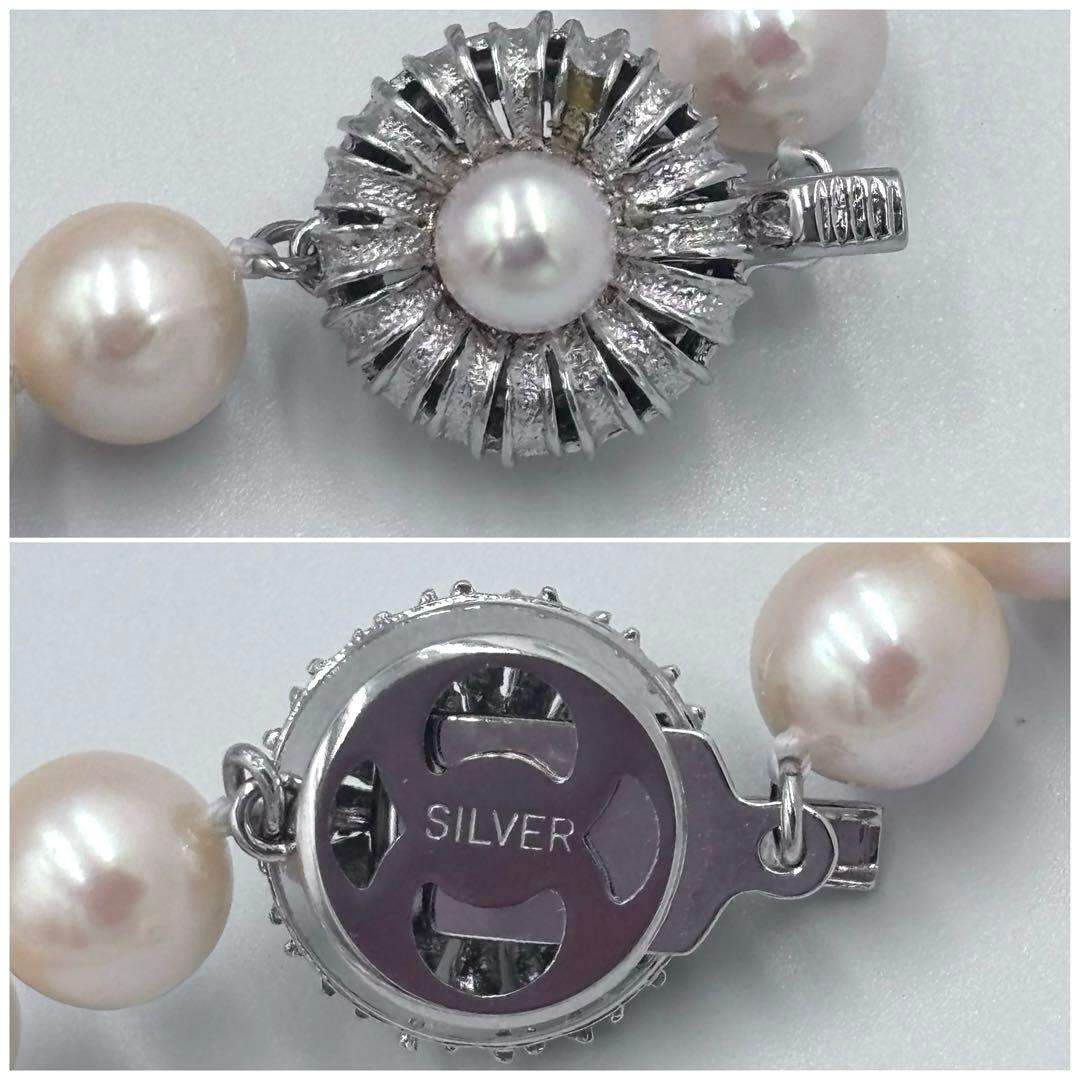 【干渉色◎大珠8mm】あこや本真珠パールネックレス SV刻印 フォーマル冠婚葬祭