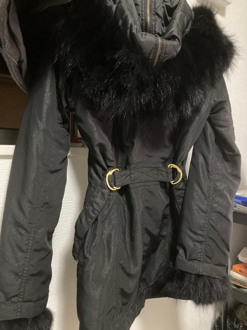 ブラックファー付きモッズコート Fサイズ