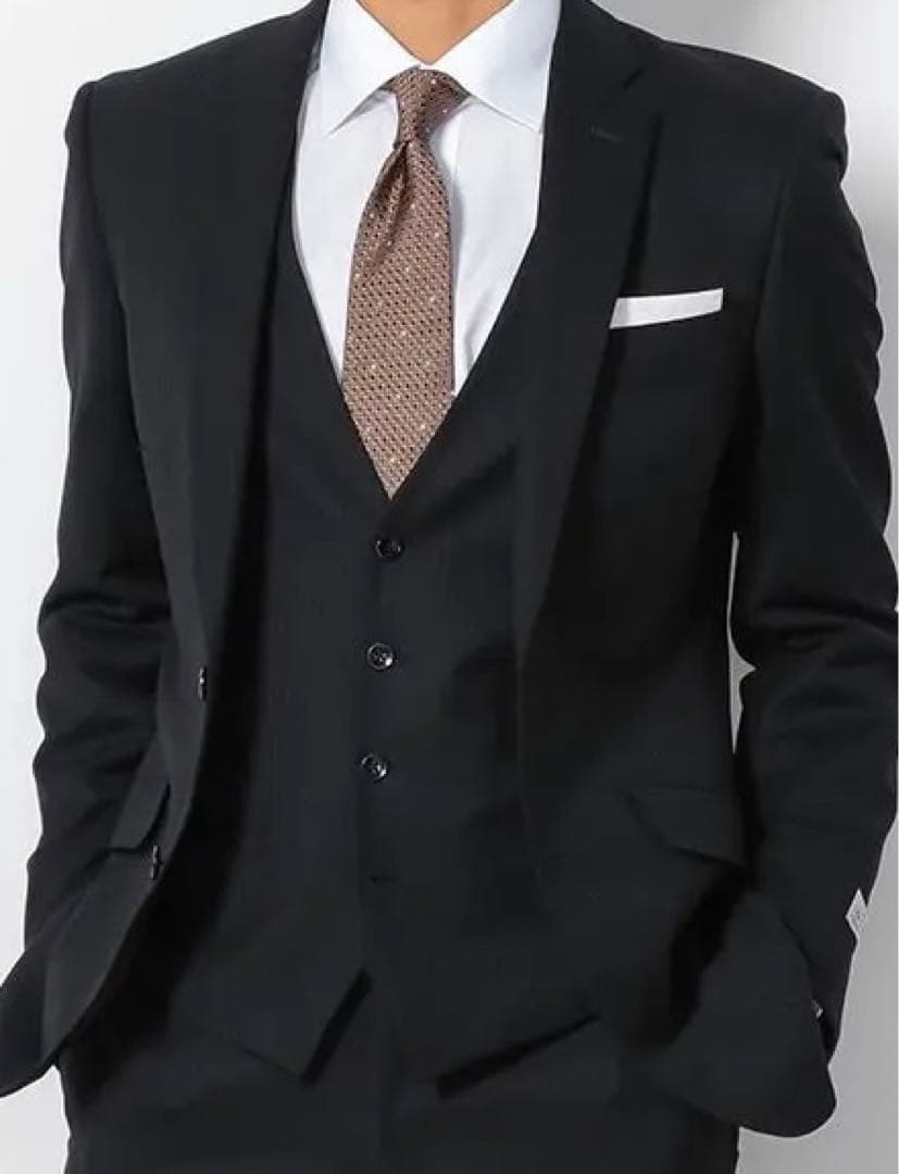 【希少】2WAYストレッチ　スーツ　セットアップ　スリーピーススーツ ストライプ