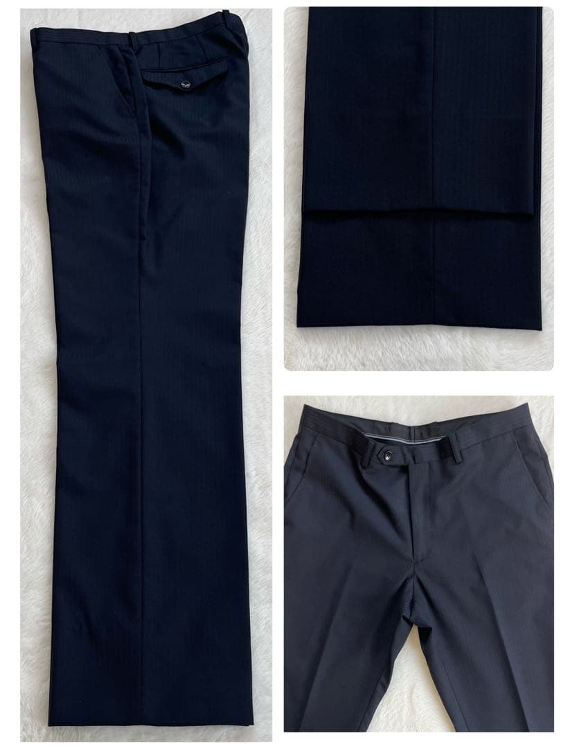 【希少】2WAYストレッチ　スーツ　セットアップ　スリーピーススーツ ストライプ