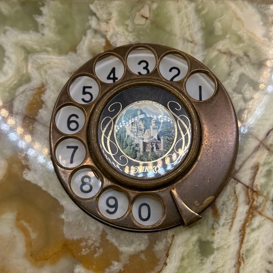 NIKKO ダイヤル式電話 日興電機製作所 1985年製 アンティーク 大理石