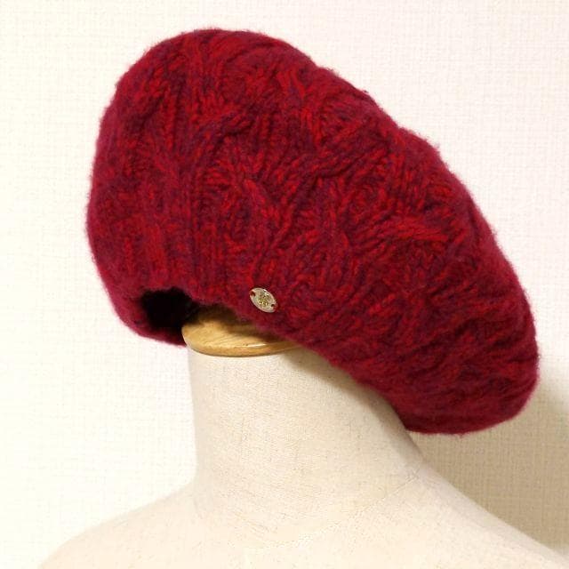 美品★ヘレンカミンスキー★GARDENIA カシミヤ100 帽子 レッド レア