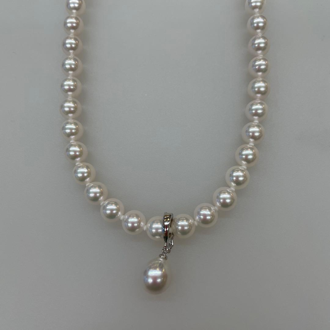 SILVERシルバー　　花と真珠のエレガントブローチ