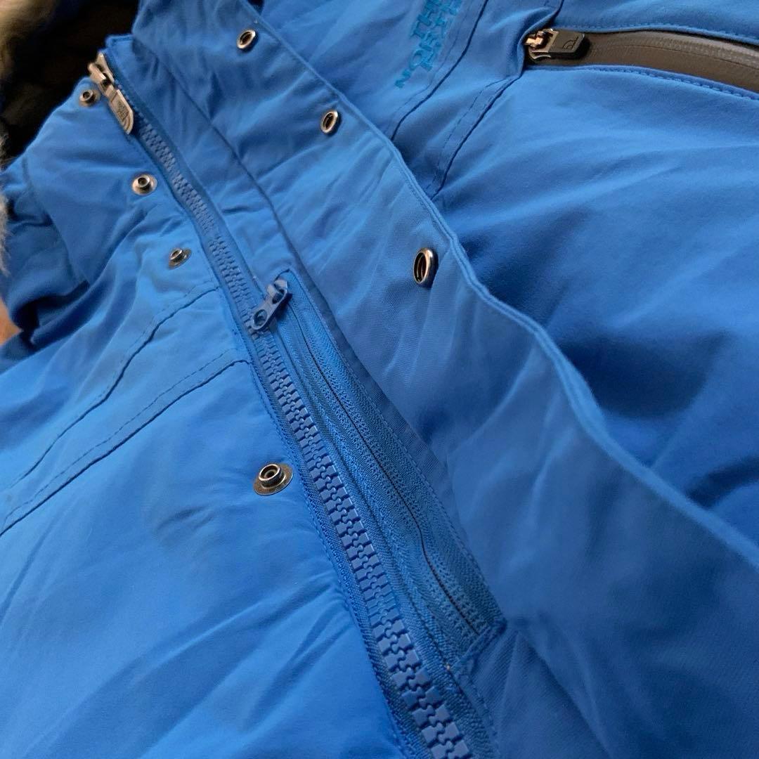 Lノースフェイスハイベントブルー青クラウスダウンジャケットパーカーファー付