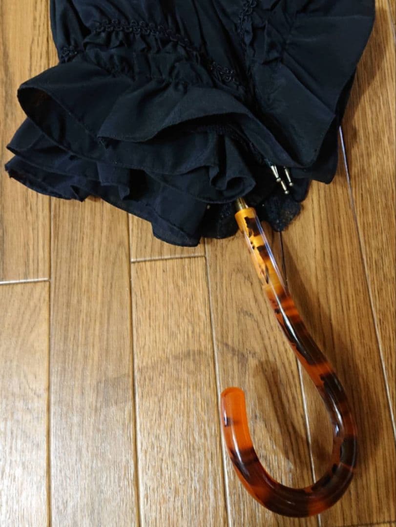 【処分価格☆】ヴィクトリアンメイデン フェアリードールフリルパラソル 黒 使用少
