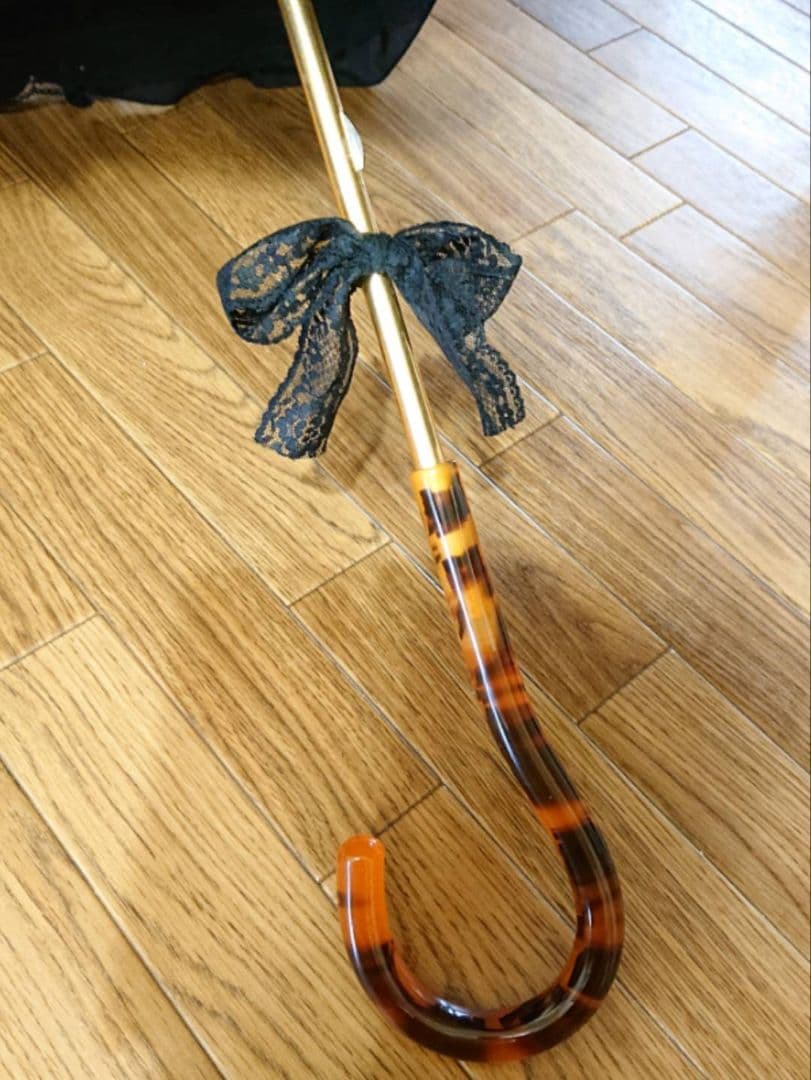 【処分価格☆】ヴィクトリアンメイデン フェアリードールフリルパラソル 黒 使用少