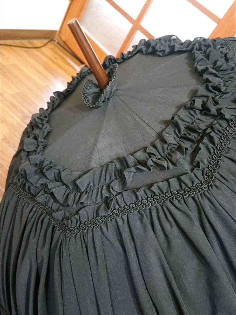 【処分価格☆】ヴィクトリアンメイデン フェアリードールフリルパラソル 黒 使用少