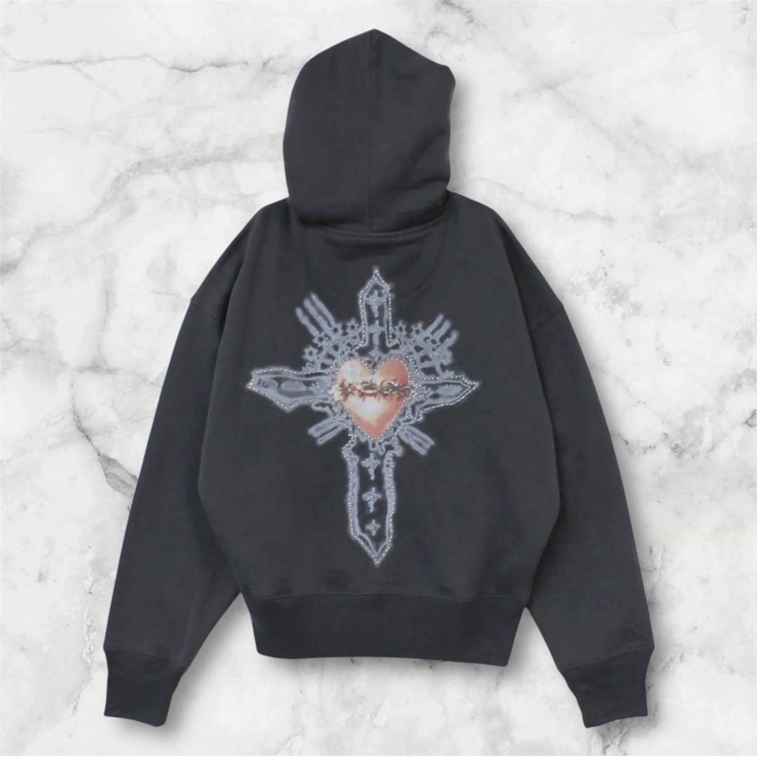 スカルプター Beaded Saint Hoodie Zip-Up フーディ L