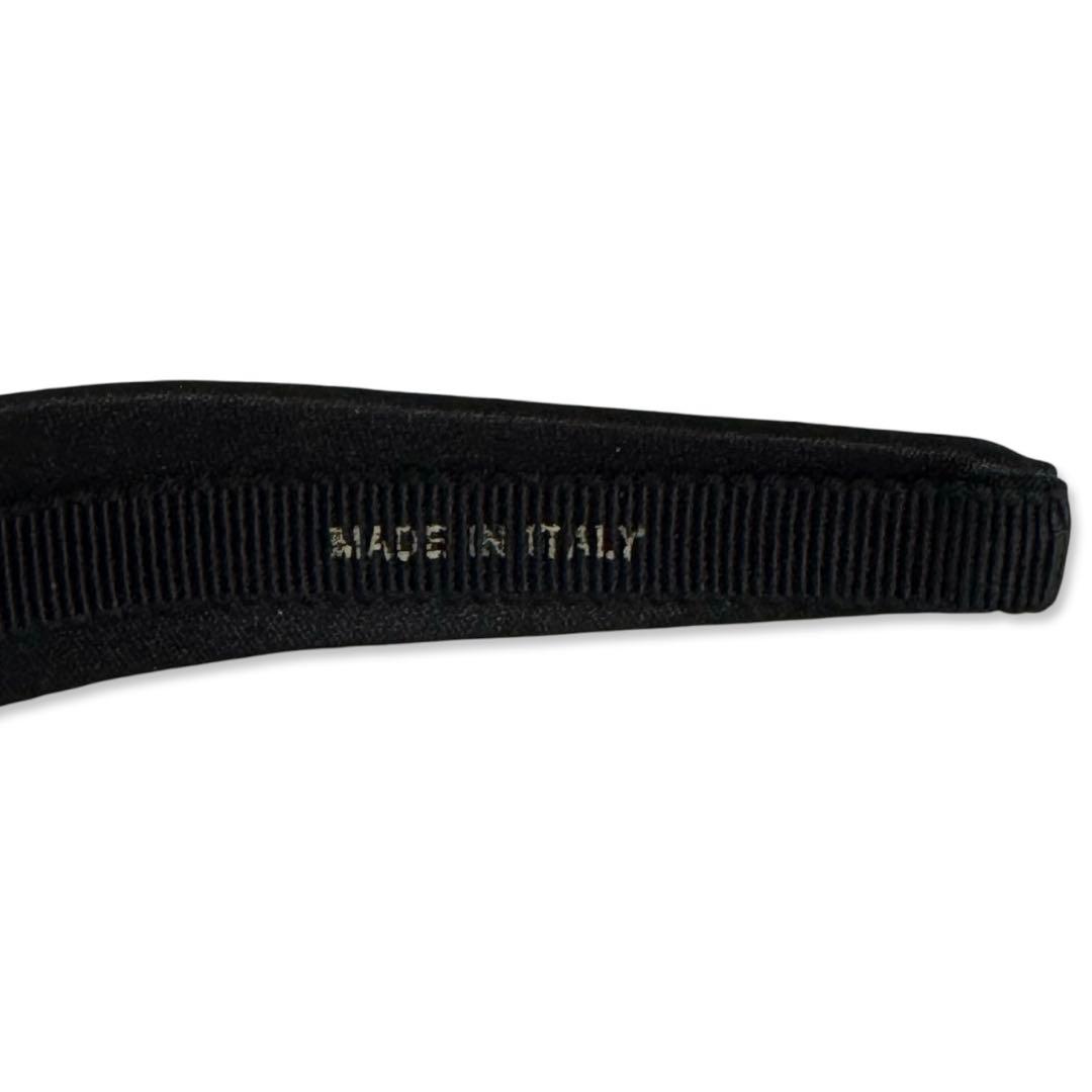 【美品】フェラガモ ヴァラリボン サテン ブラック スパンコール カチューシャ