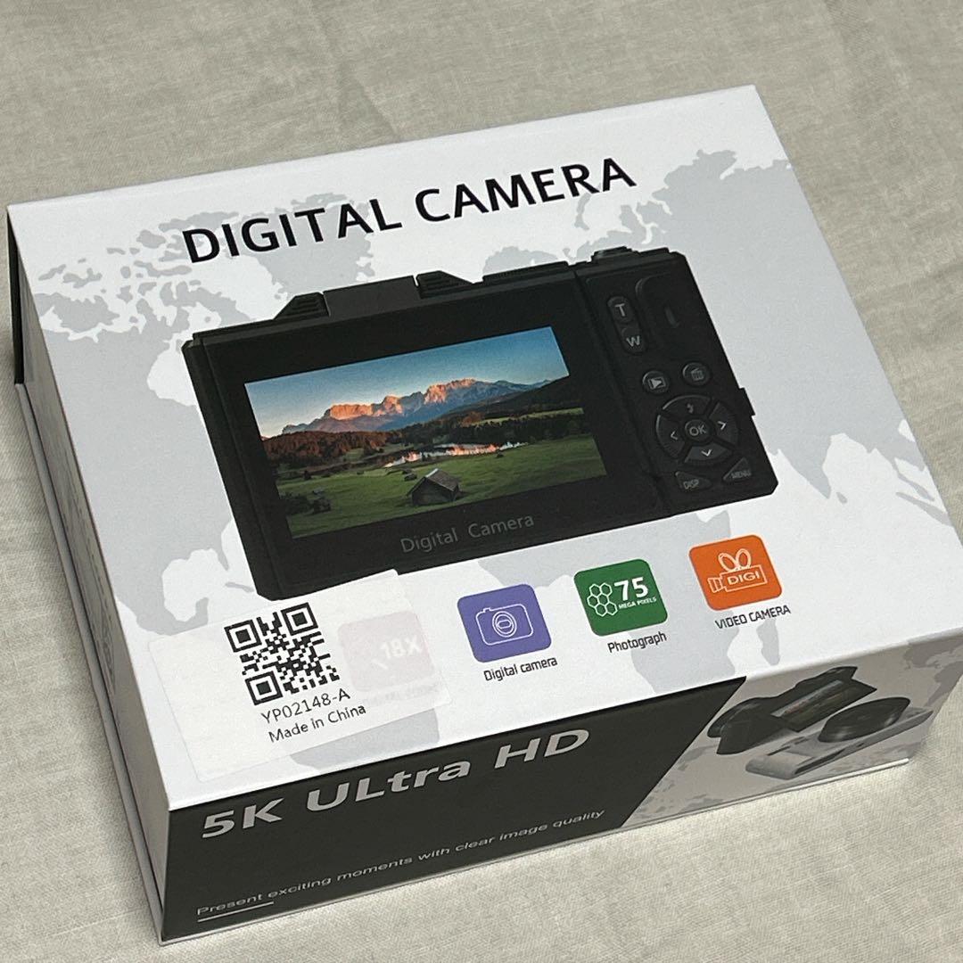 5Kデジタルカメラ 7500万画素 18倍ズーム　デジカメ