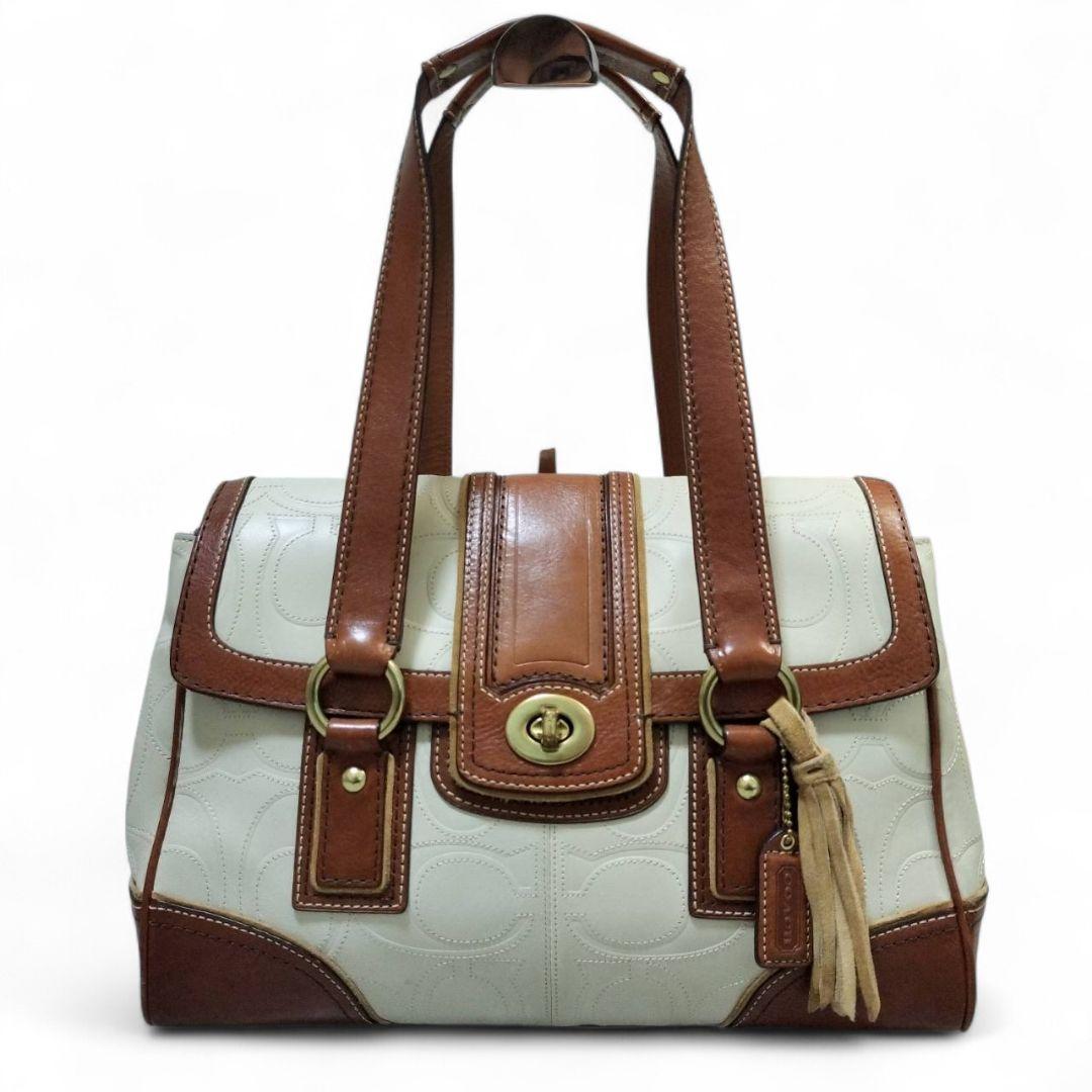 極美品 COACH コーチ トートバッグ ハンプトンズ ターンロック ソーホー