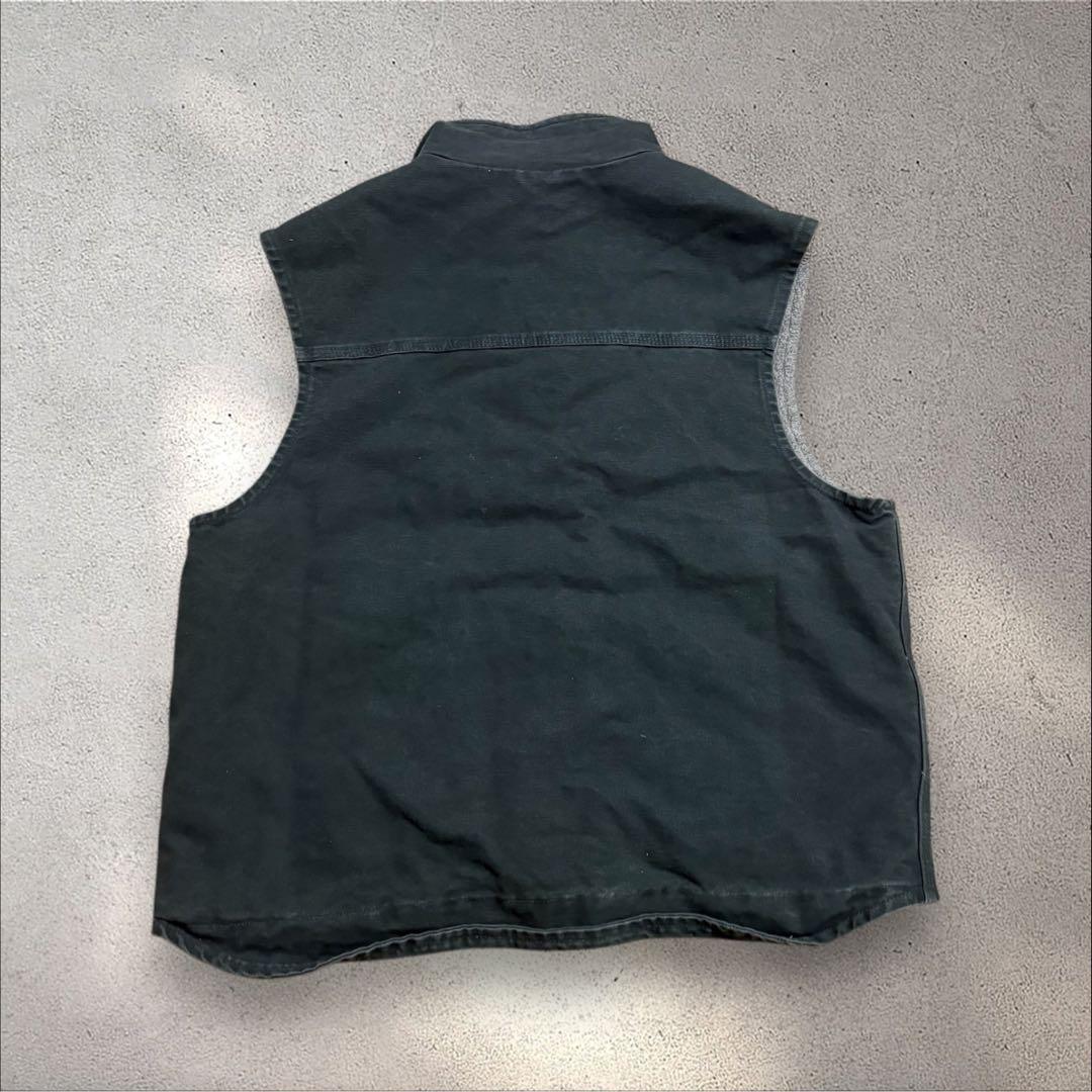 【N86】Carhartt ダック地モックネックベストXLボア裏地フェード