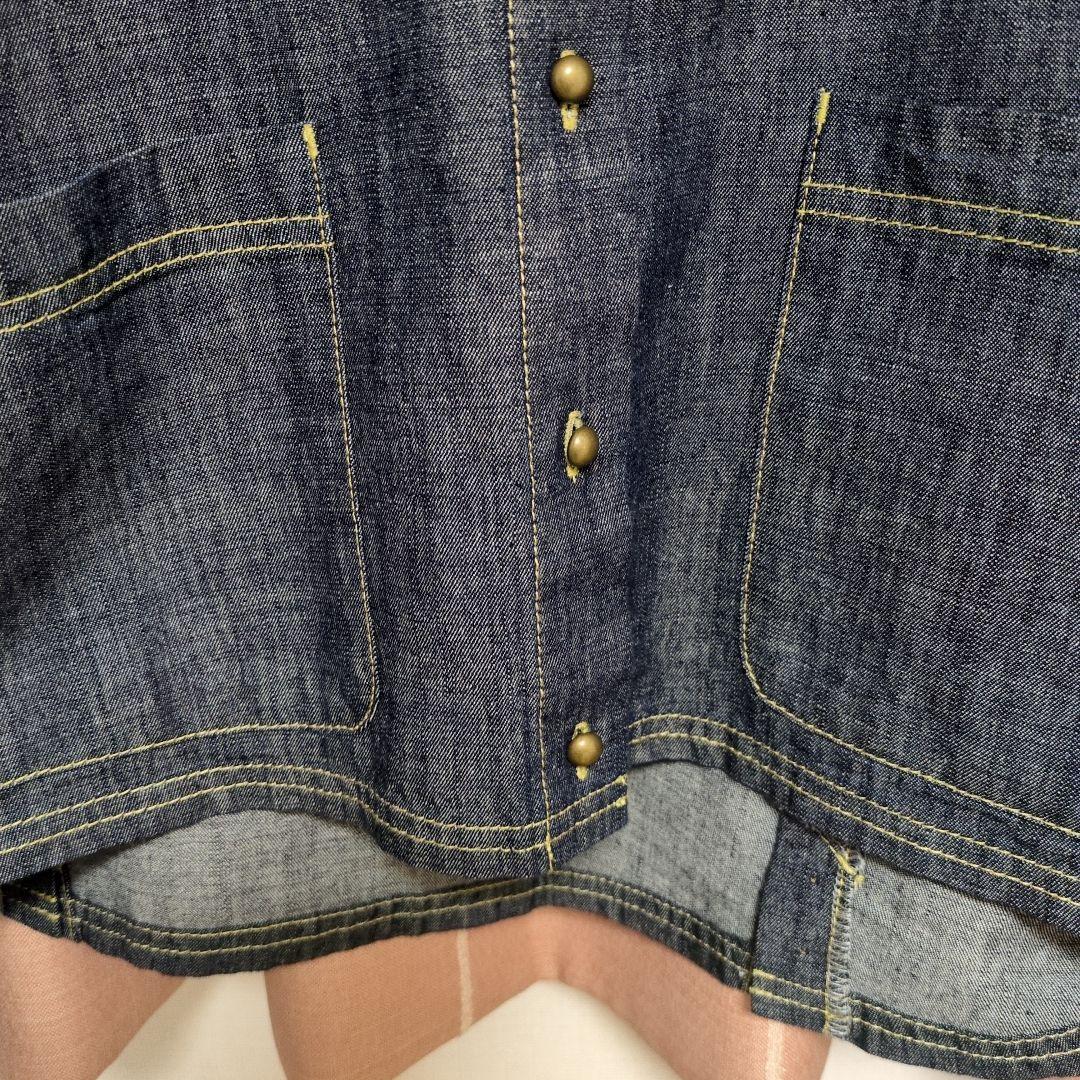 ダークデニム ボタン付きジャケット