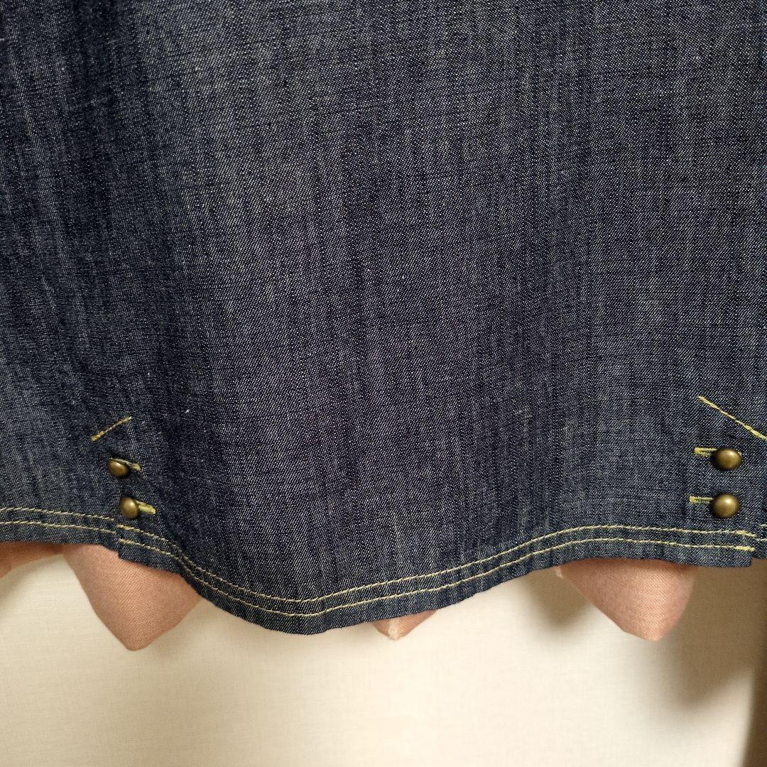 ダークデニム ボタン付きジャケット