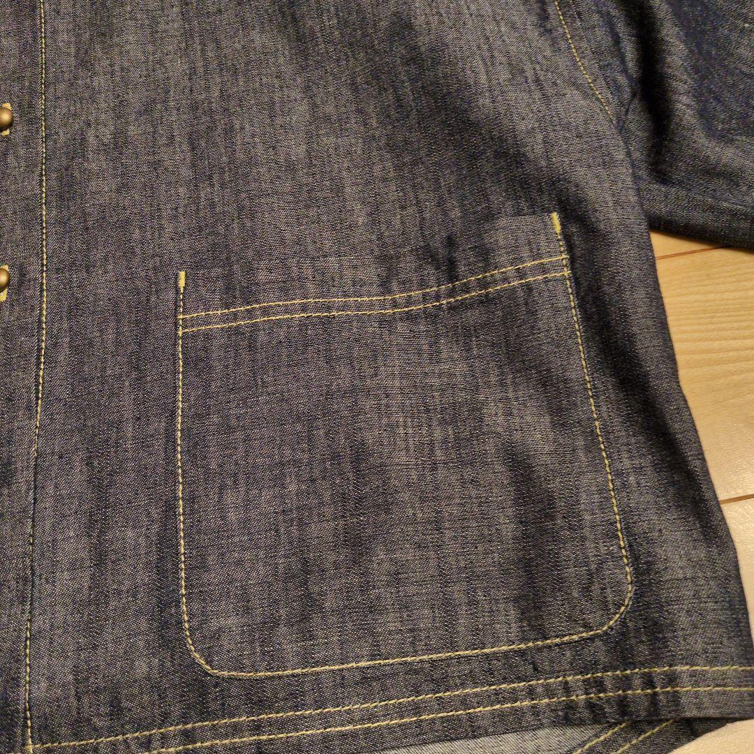 ダークデニム ボタン付きジャケット