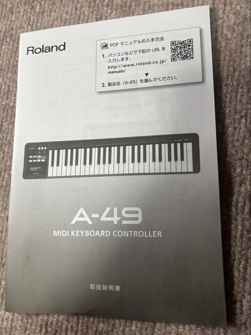 Roland A-49 BK (A49) MIDIキーボード 49鍵　説明書付き