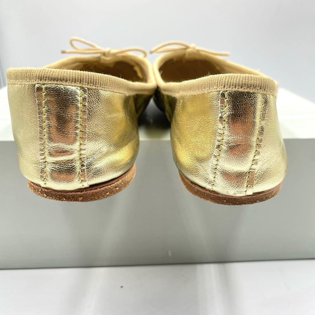 良品✨E.PORSELL バレエシューズ　フラットシューズ　ゴールド　23cm