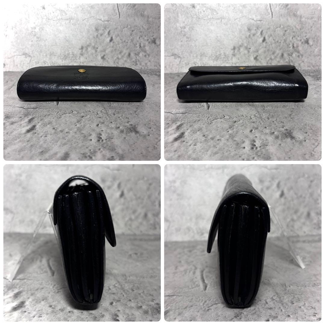 【MASA_KUN！】イルビゾンテ ILBISONTE フラップ長財布 黒