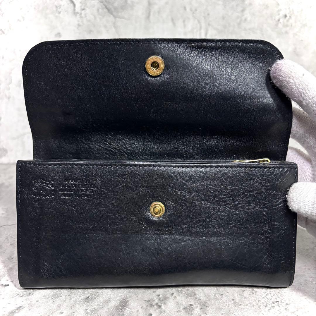 【MASA_KUN！】イルビゾンテ ILBISONTE フラップ長財布 黒