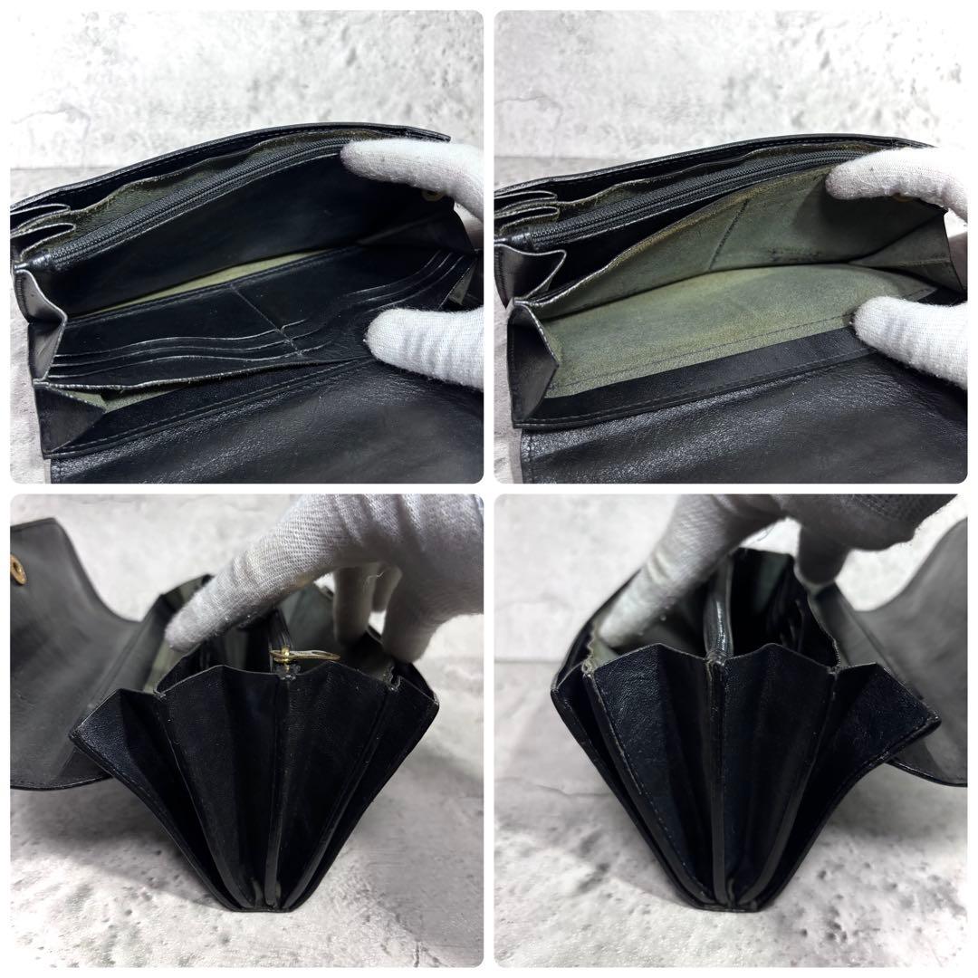 【MASA_KUN！】イルビゾンテ ILBISONTE フラップ長財布 黒