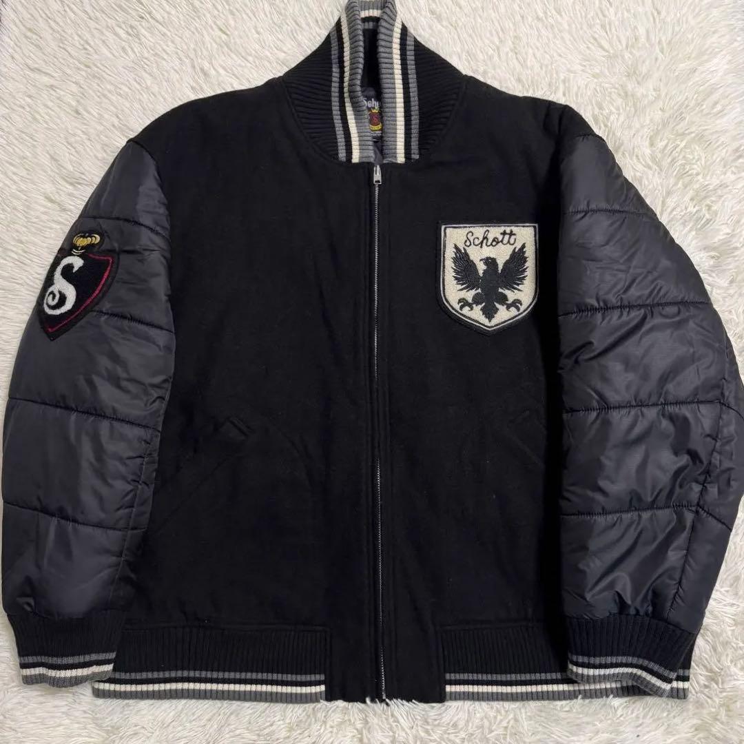 【希少】schott ショット スタジャン ワッペン 4L キルティング 中綿