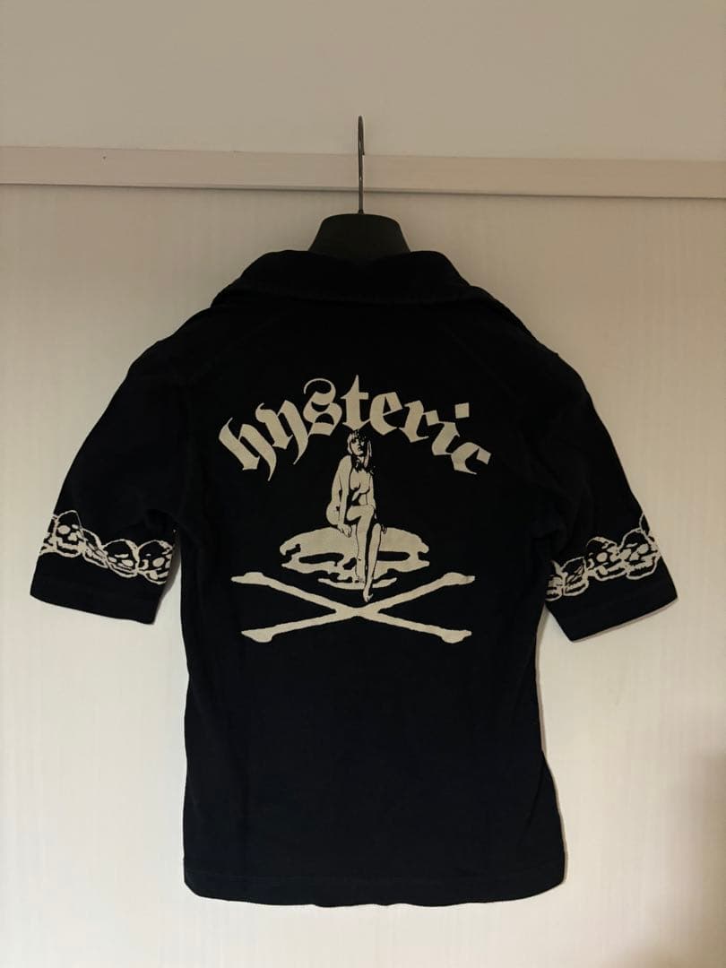 HYSTERIC GLAMOUR スカル ポロシャツ 半袖 ブラック