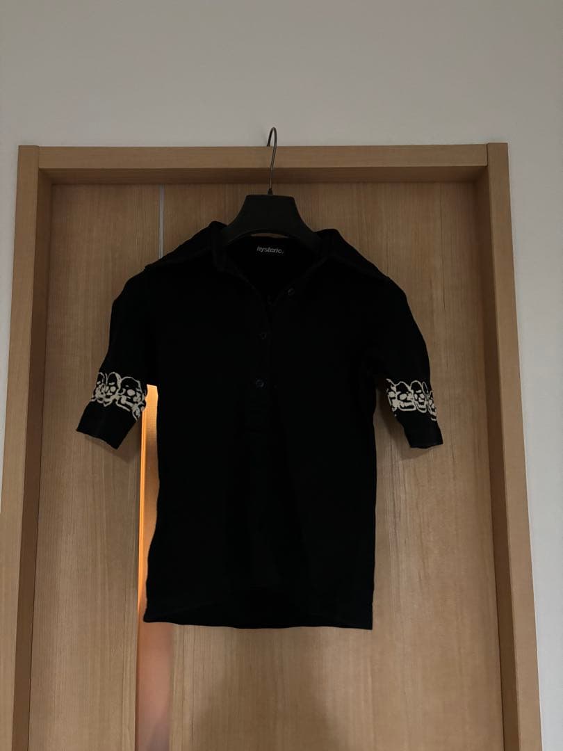 HYSTERIC GLAMOUR スカル ポロシャツ 半袖 ブラック