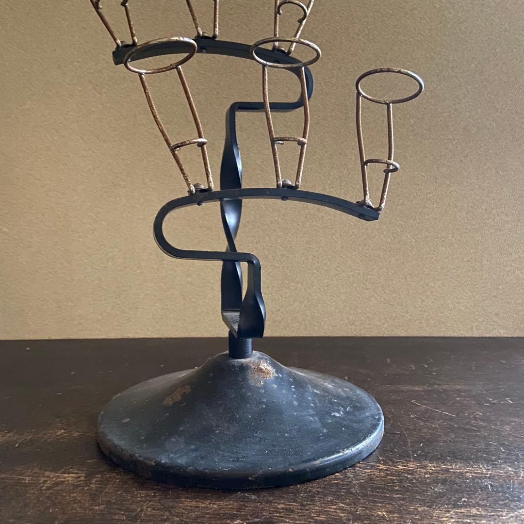 ビンテージ　傘立て　店舗什器　非売品　スチール製　レトロ　日傘立て　6本用