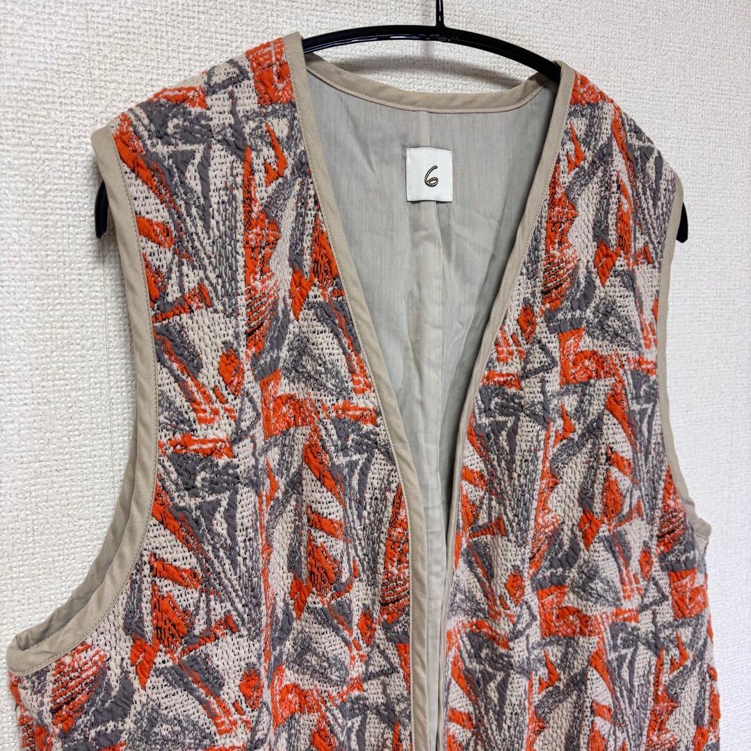 6(ROKU)◆ SASHIKO MOTIF JACQUARD VEST