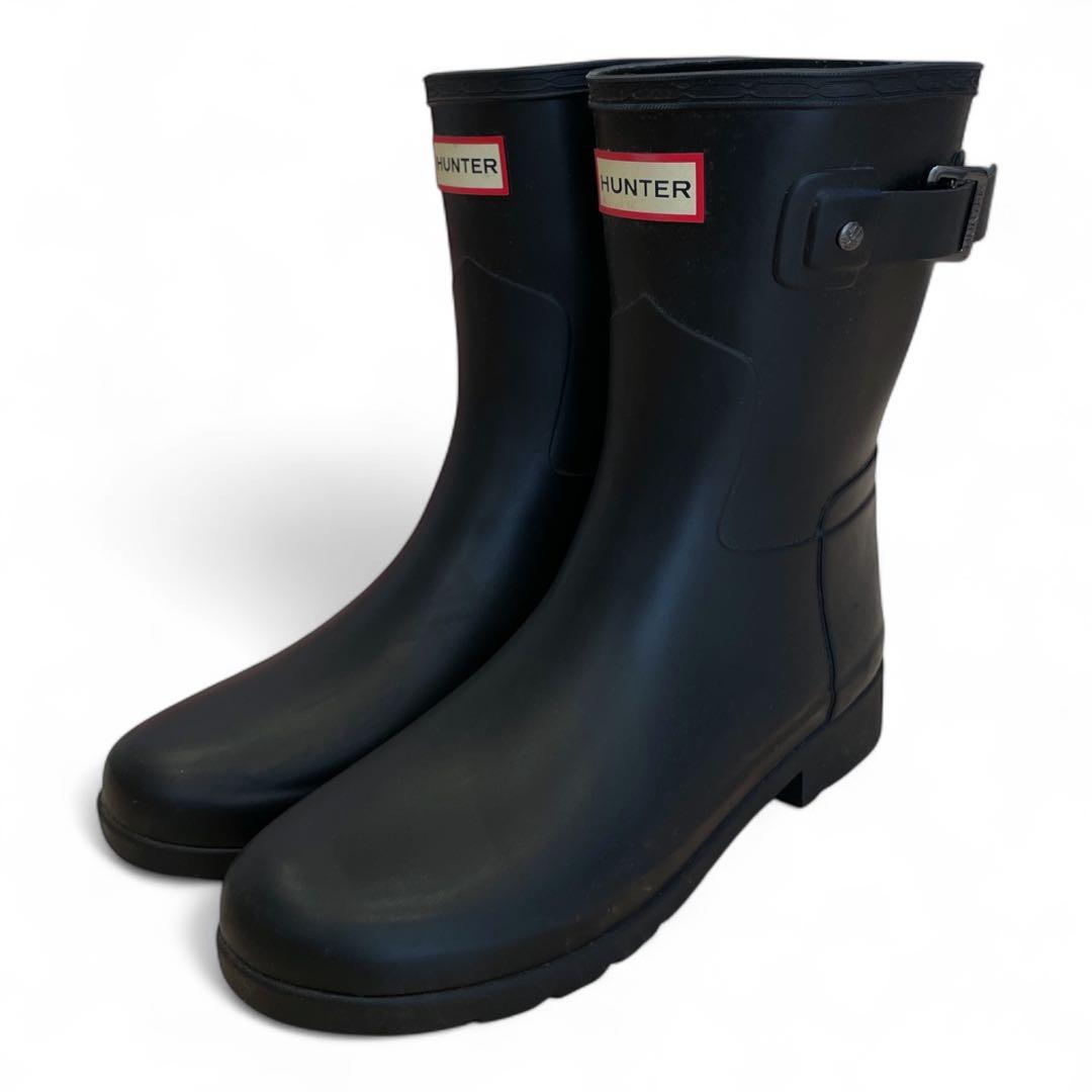 美品　ハンター　レディース　レインシューズ　ブラック　スリム　23.5㎝